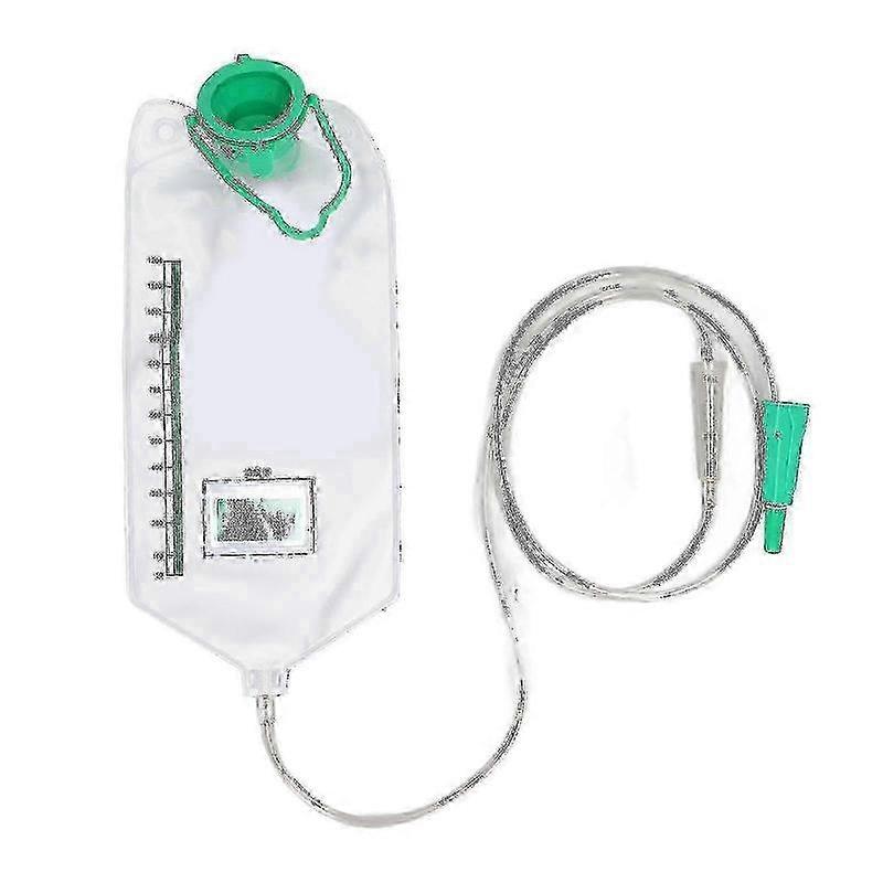Reusable Enema Bag Kit - 1200ml Capacity for Home Colon Cleaning with 10 Tube Head