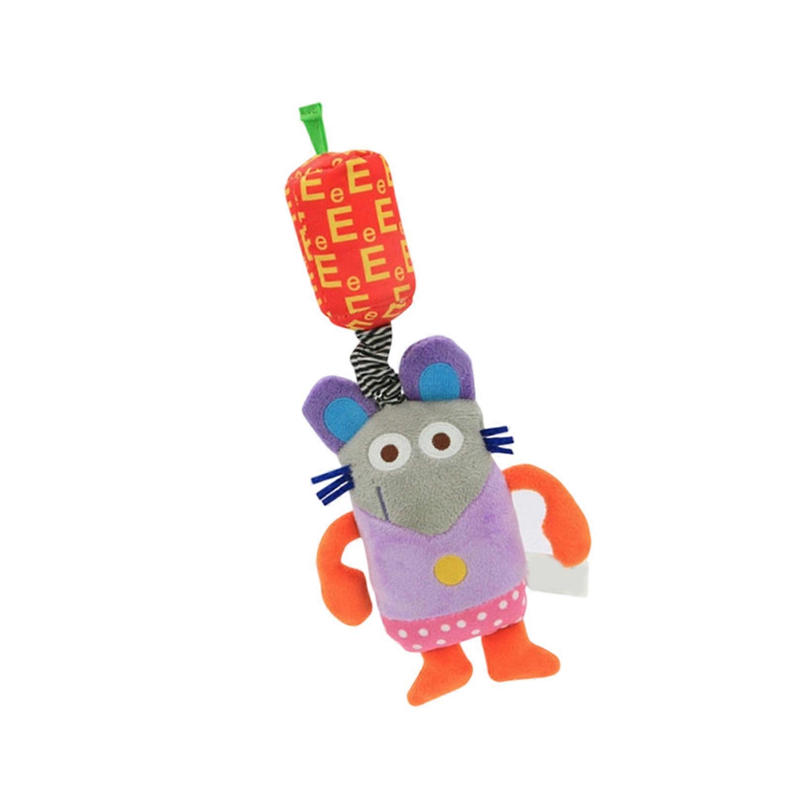 Plush Animal Crib Hanging Pendant Toy For Newborns Sensory Developmental Visual Auditory Training Mobile for Stroller Multicolor