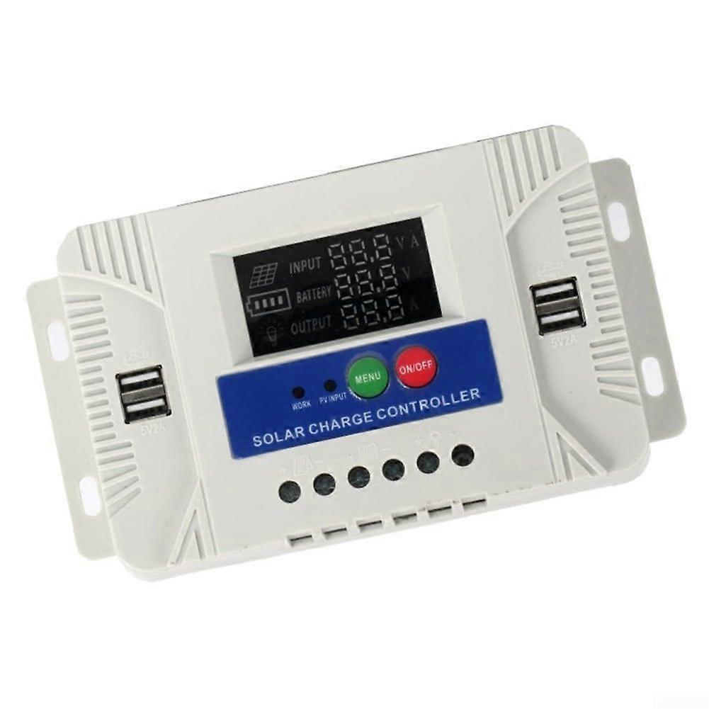30A Solar Charge Controller 12V/24V with LCD Display and Temperature Sensor for LeadAcid, LiIon, LiFePO4 Batteries