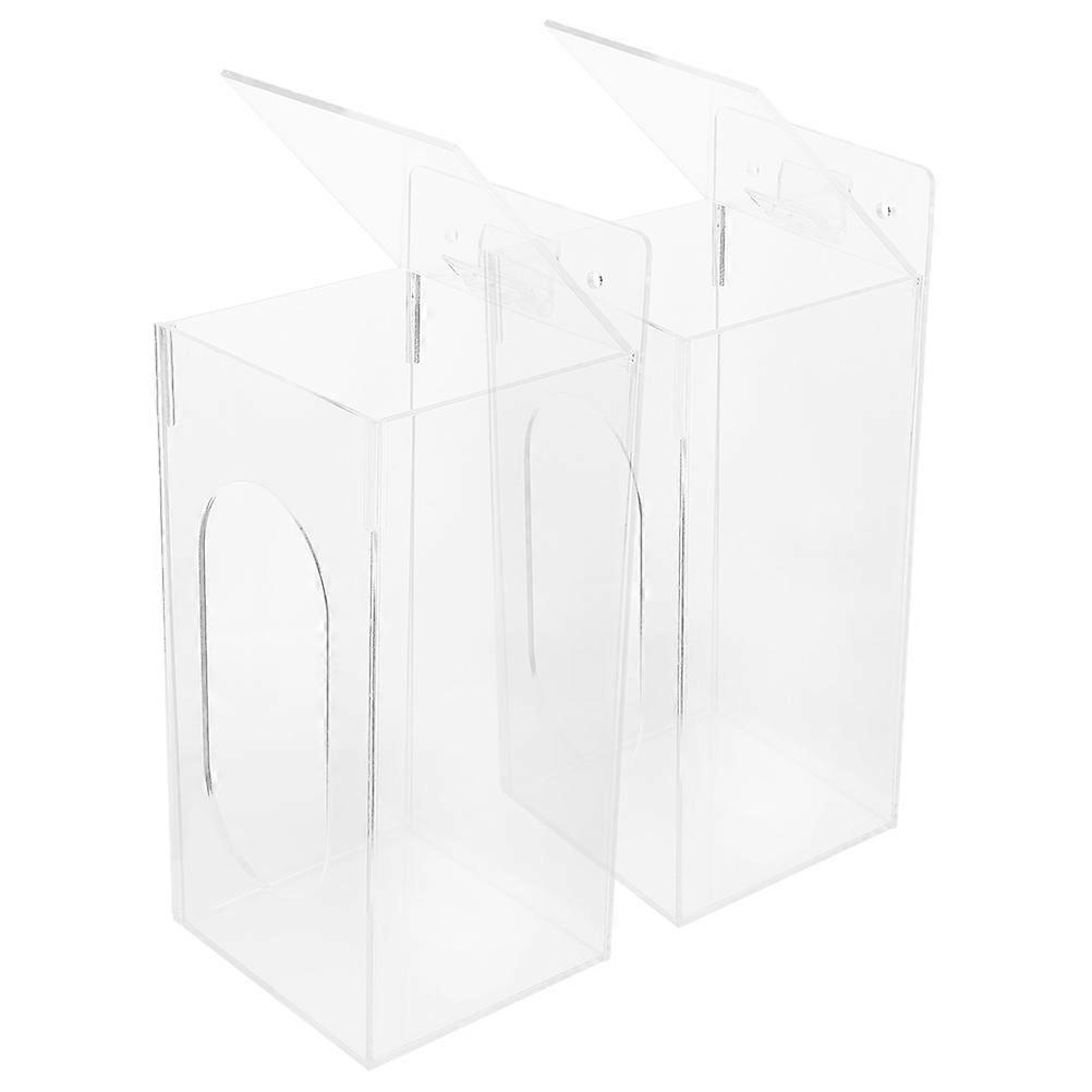 Clear Acrylic Glove Holder for Storage with 2Pcs Wall Hanging Boxes