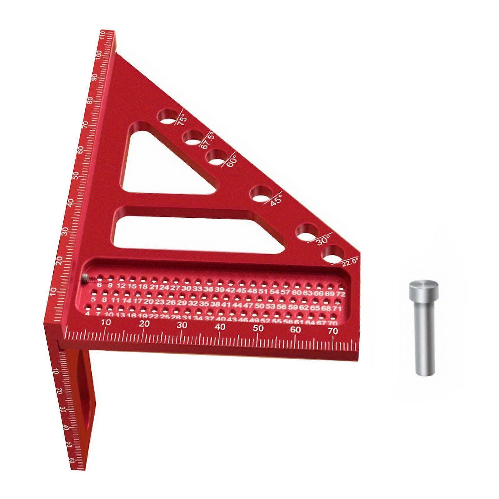 Multiple Angles Aluminum Measuring Ruler Accurate Woodworking Square Protractors Upgrades for DIY Enthusiasts & Professional Multicolor