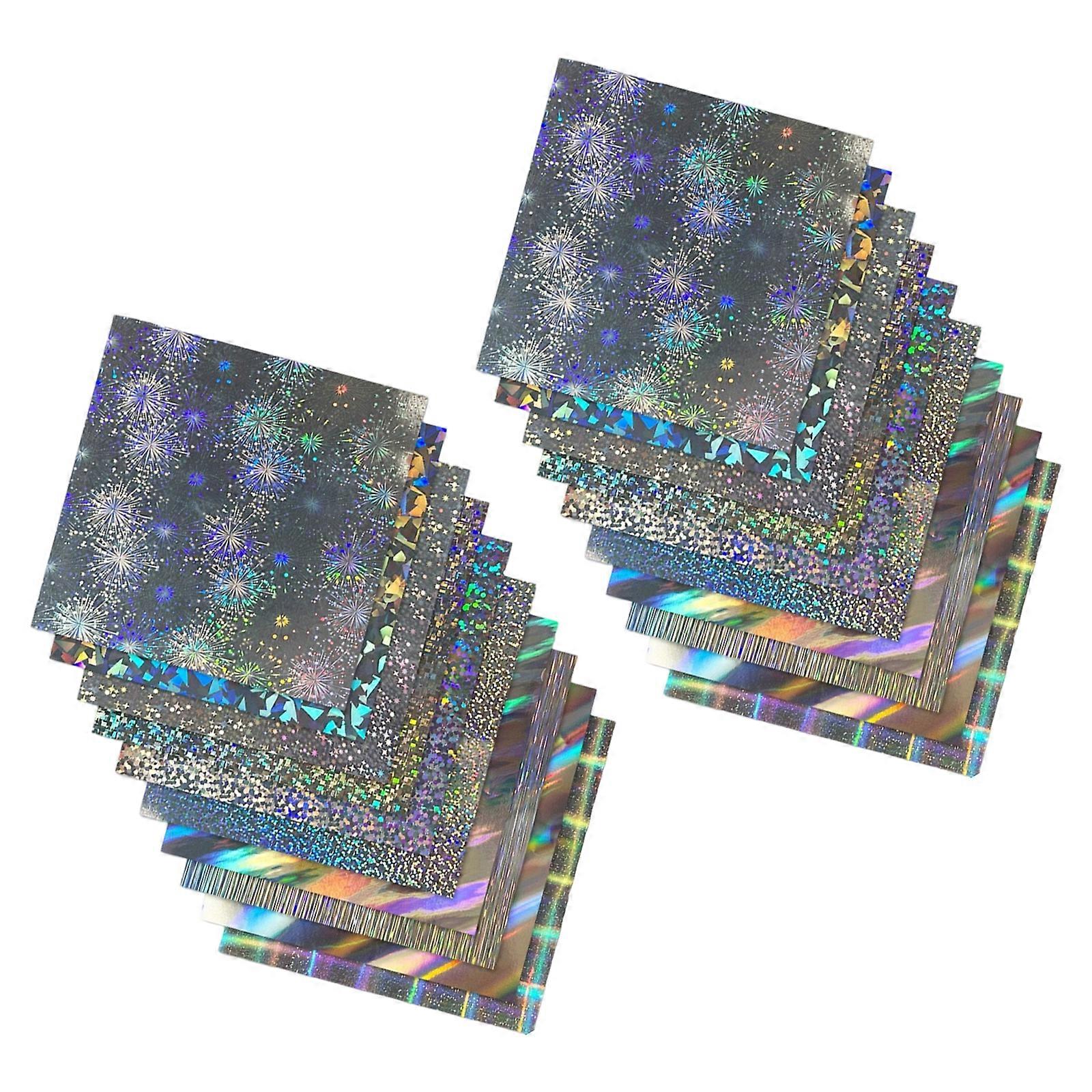 20PCS Shimmering Craft Paper Glittering Plastic Sheets For Art Craft Card Making Scrapbooking Wrapping Decoration Multicolor