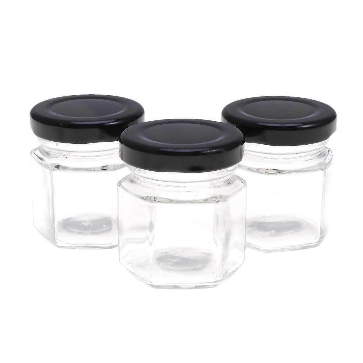 24Pcs Honey Bottle with Six Edges Seal the Jar and Seasoning Bottle Chilli Sauce Jar lemon Paste Storage Jar(As Shown)