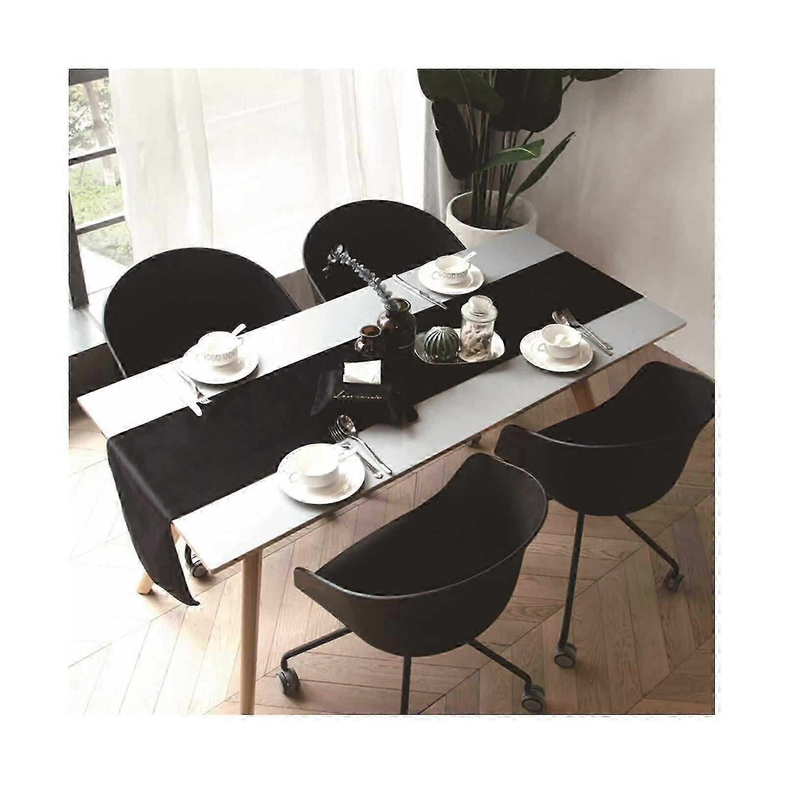 Table Runner 32x240cm Velvet Solid Color Black Elegant Simple Style