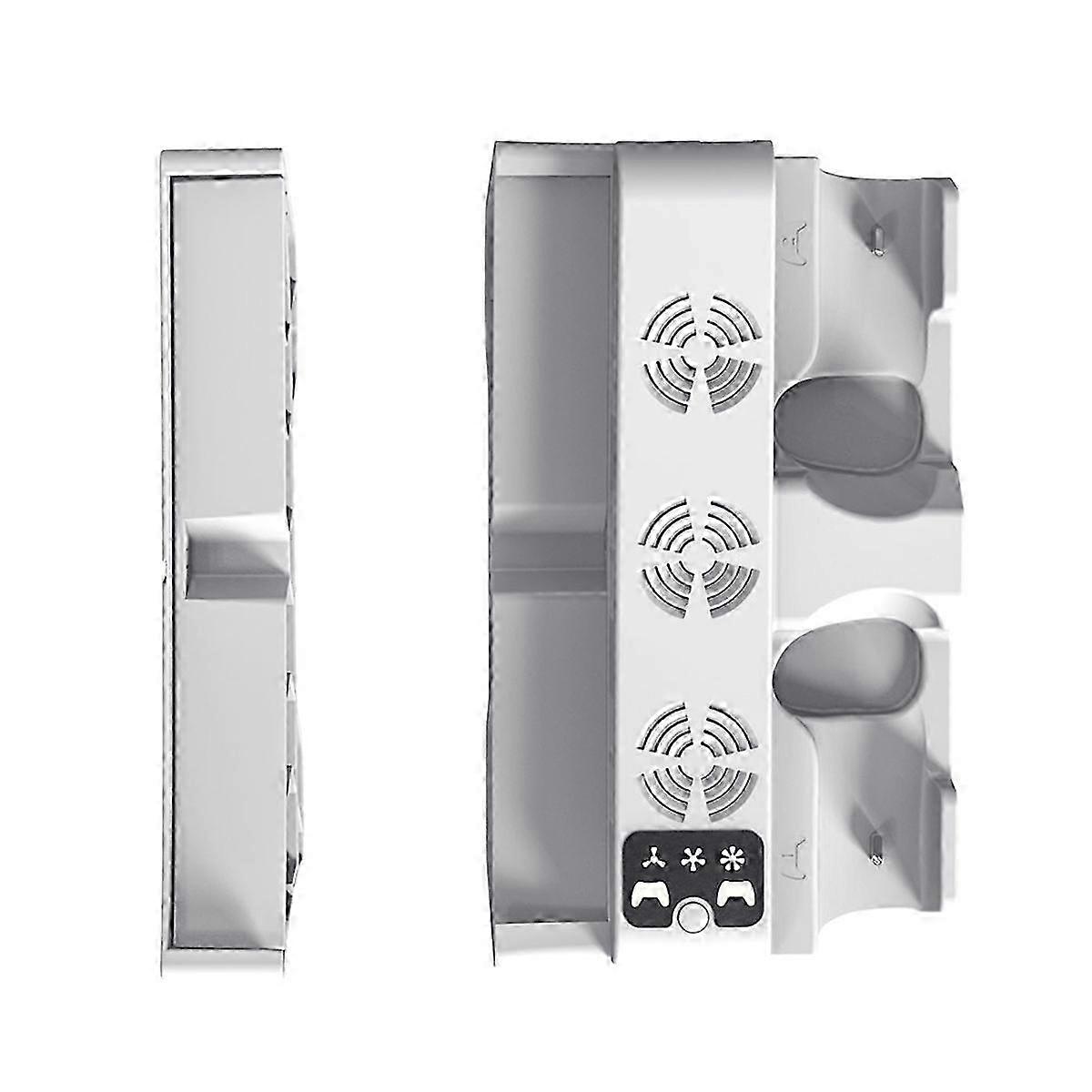 For PS5 Pro PS5 Slim Horizontal Stand with 3-Level Cooling Fans for PlayStation 5 Game Controller Charging Station