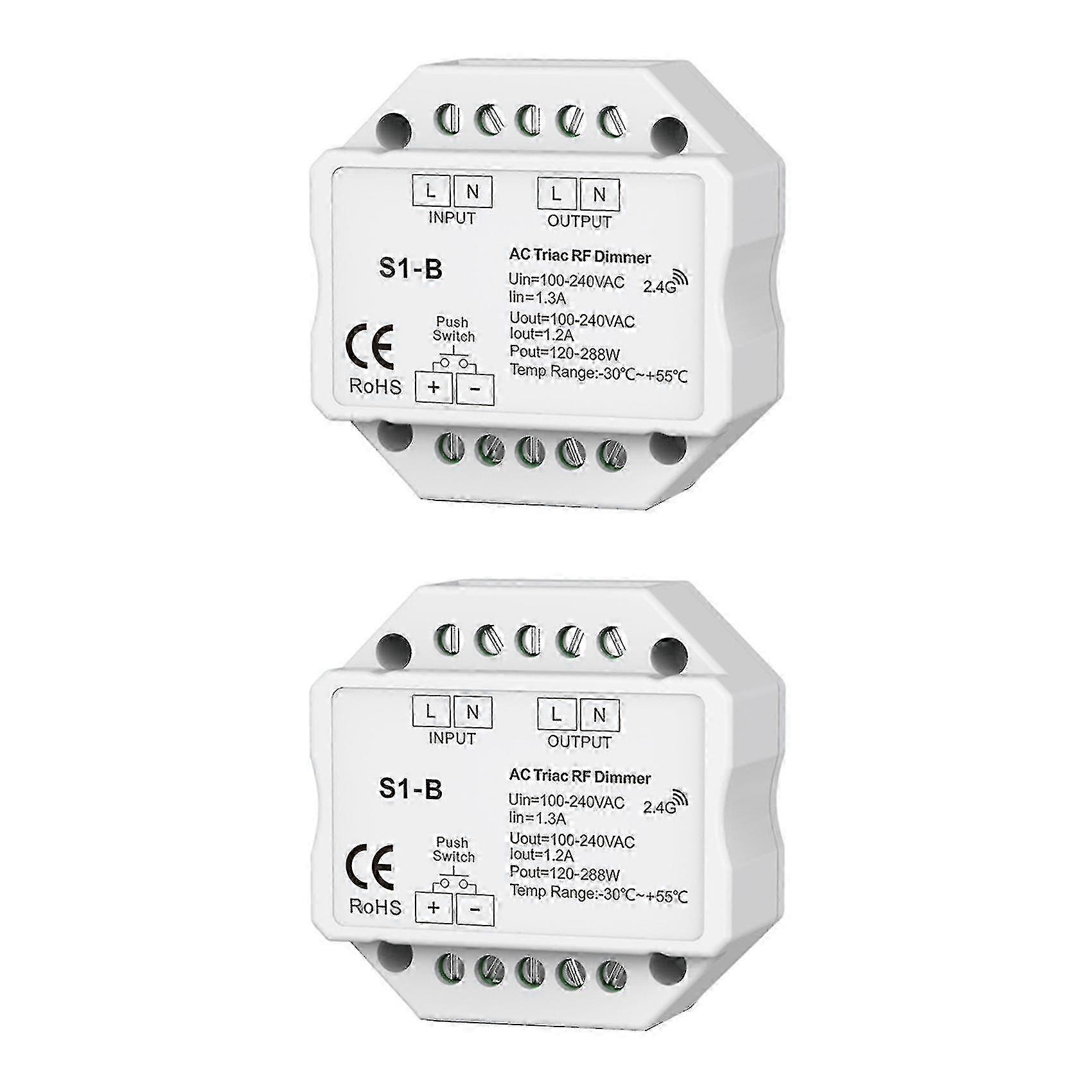 2x AC 110V-220V LED Dimmer Switch with 2.4GHz Wireless Technology
