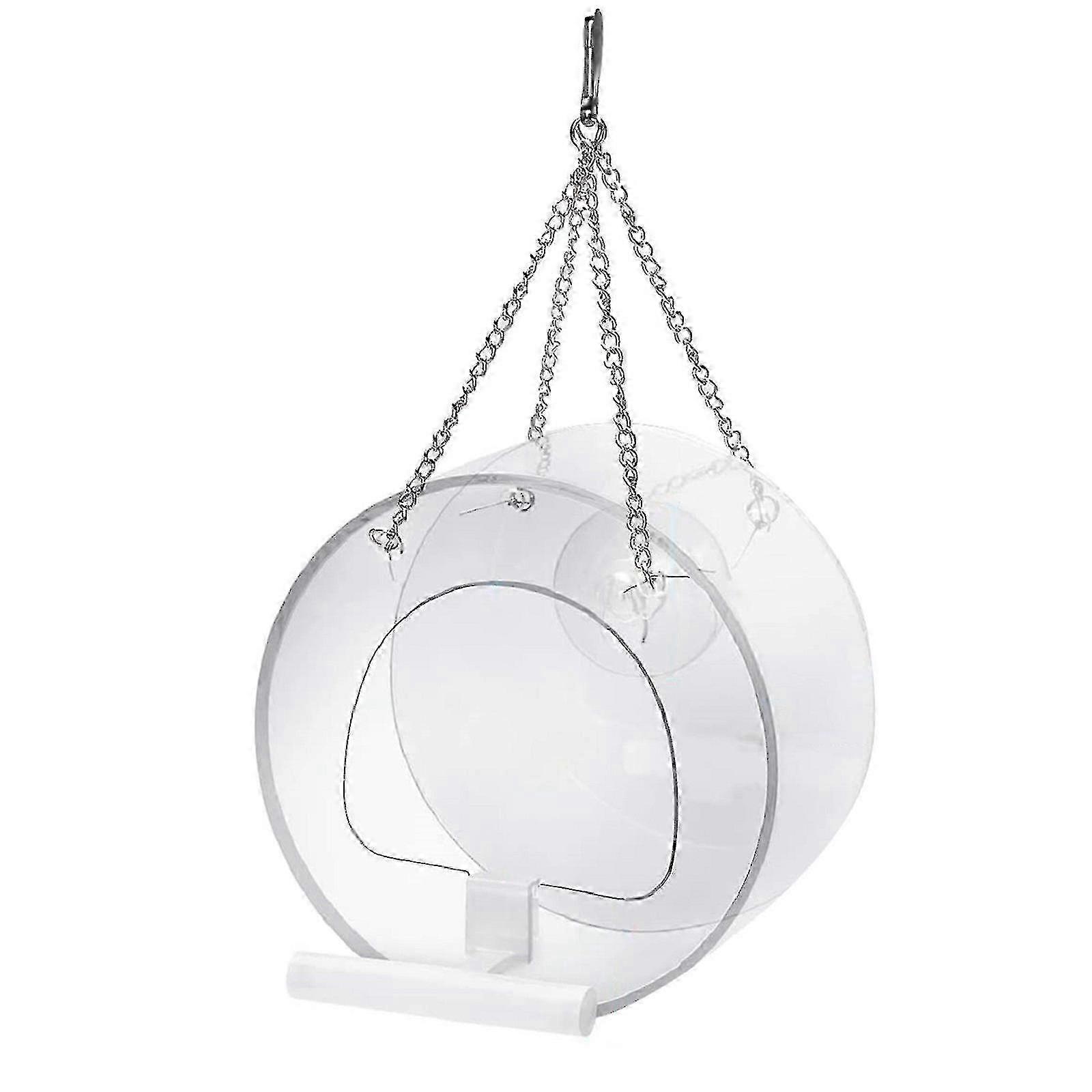 Exquisite Round Bird Feeder,courtyard Hanging And Bird Feeder With Suction Cup1pcstransparent)