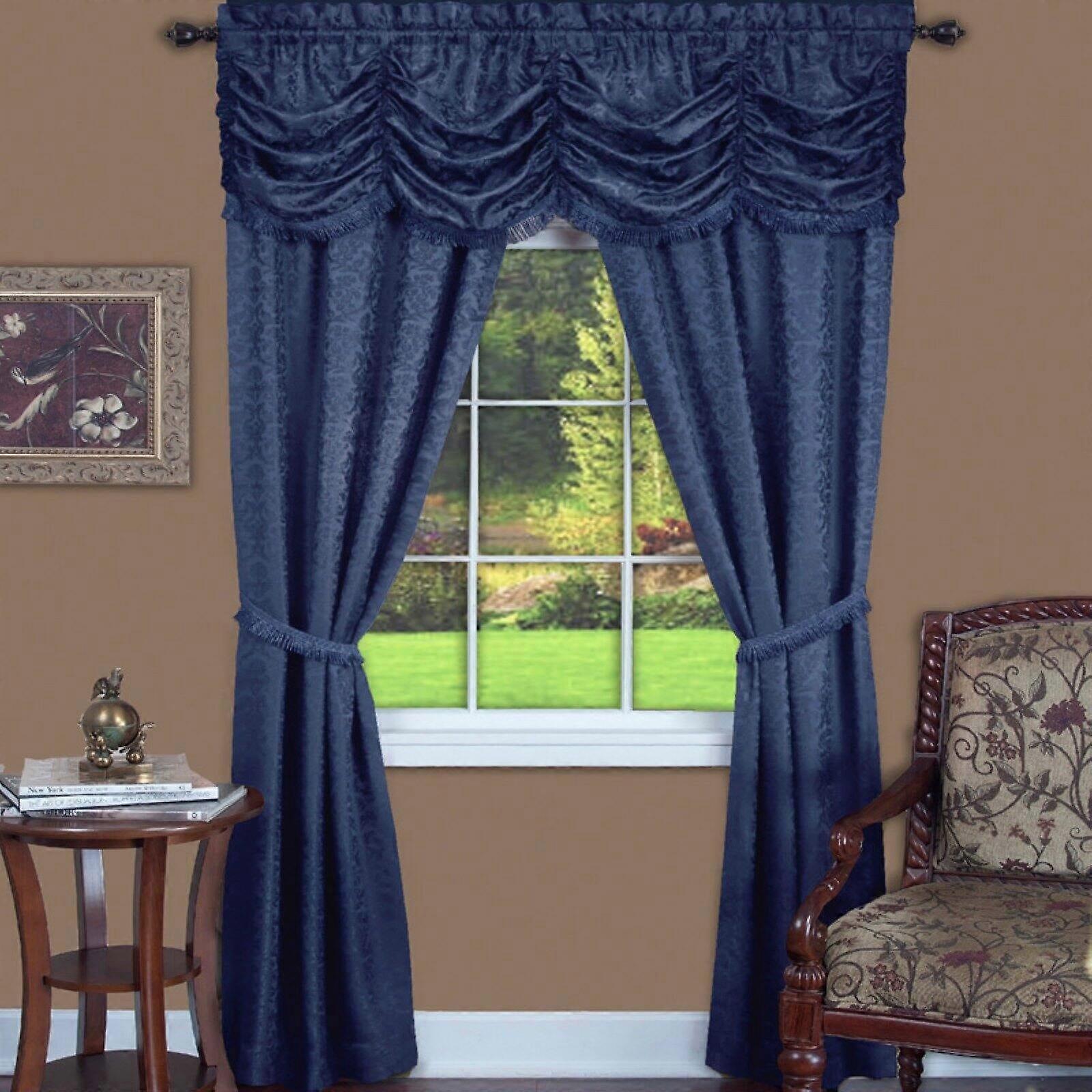 Achim Panache 5 Piece Curtain Set, Navy