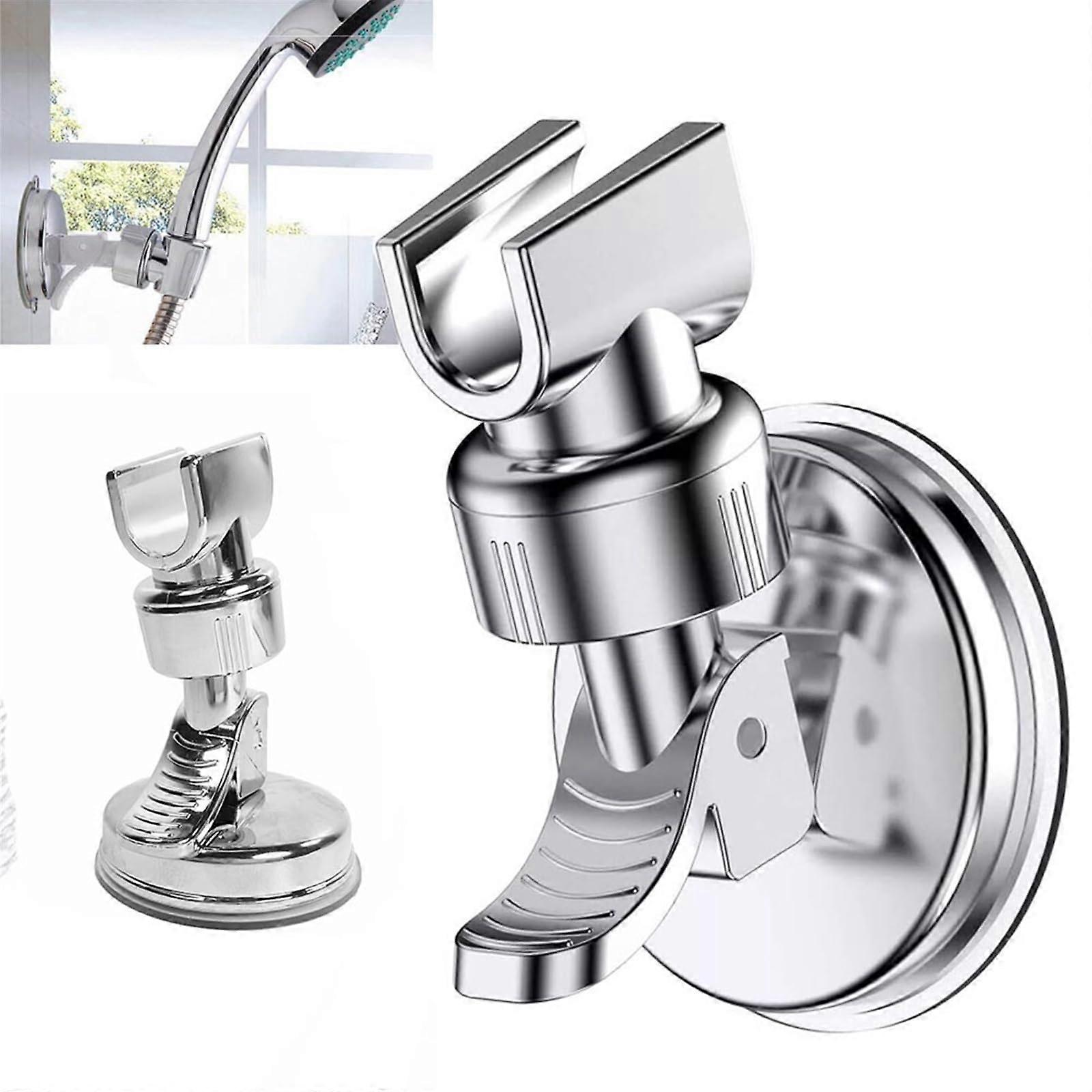 Handheld Shower Holder Adjustable Suction Cup Bracket Universal Fit 360° Rotation Full Plating