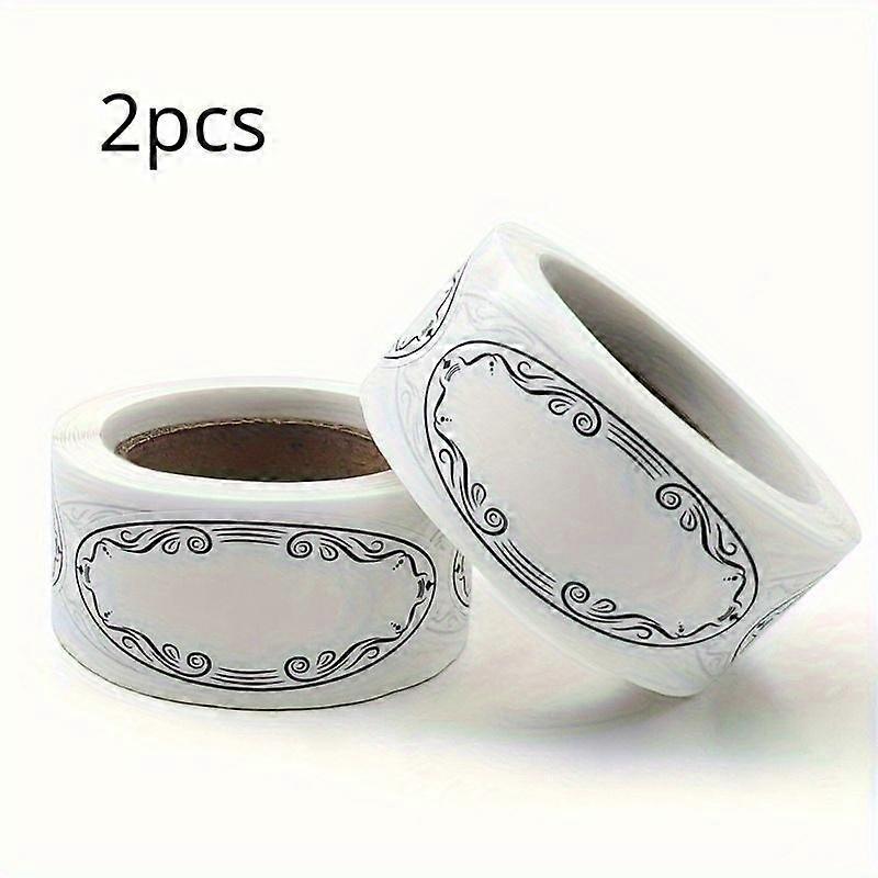 2 rolls of oval shaped white writable labels with food classification labels, can labels