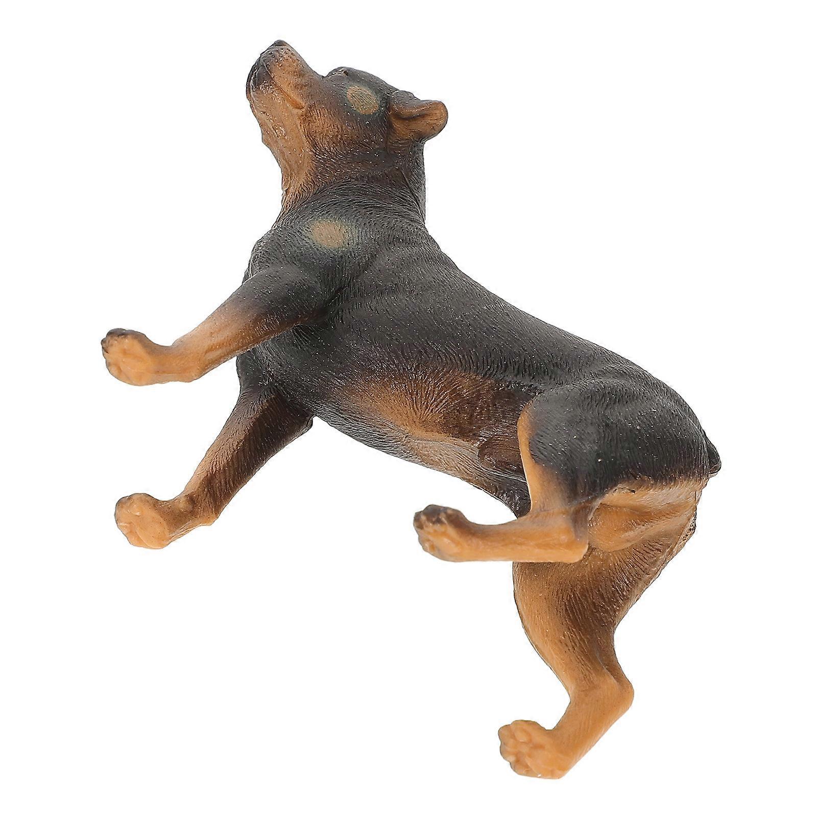 Simulation Rottweiler Dog Toy Plastic Model for Kids Cognitive Learning
