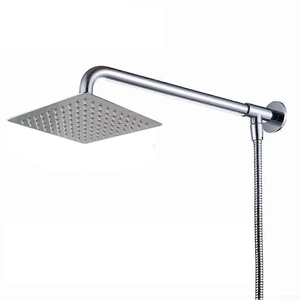 10 Inch Square Rainfall Shower Head Set with Adjustable Stainless Steel Rail and EasyClean Nozzles