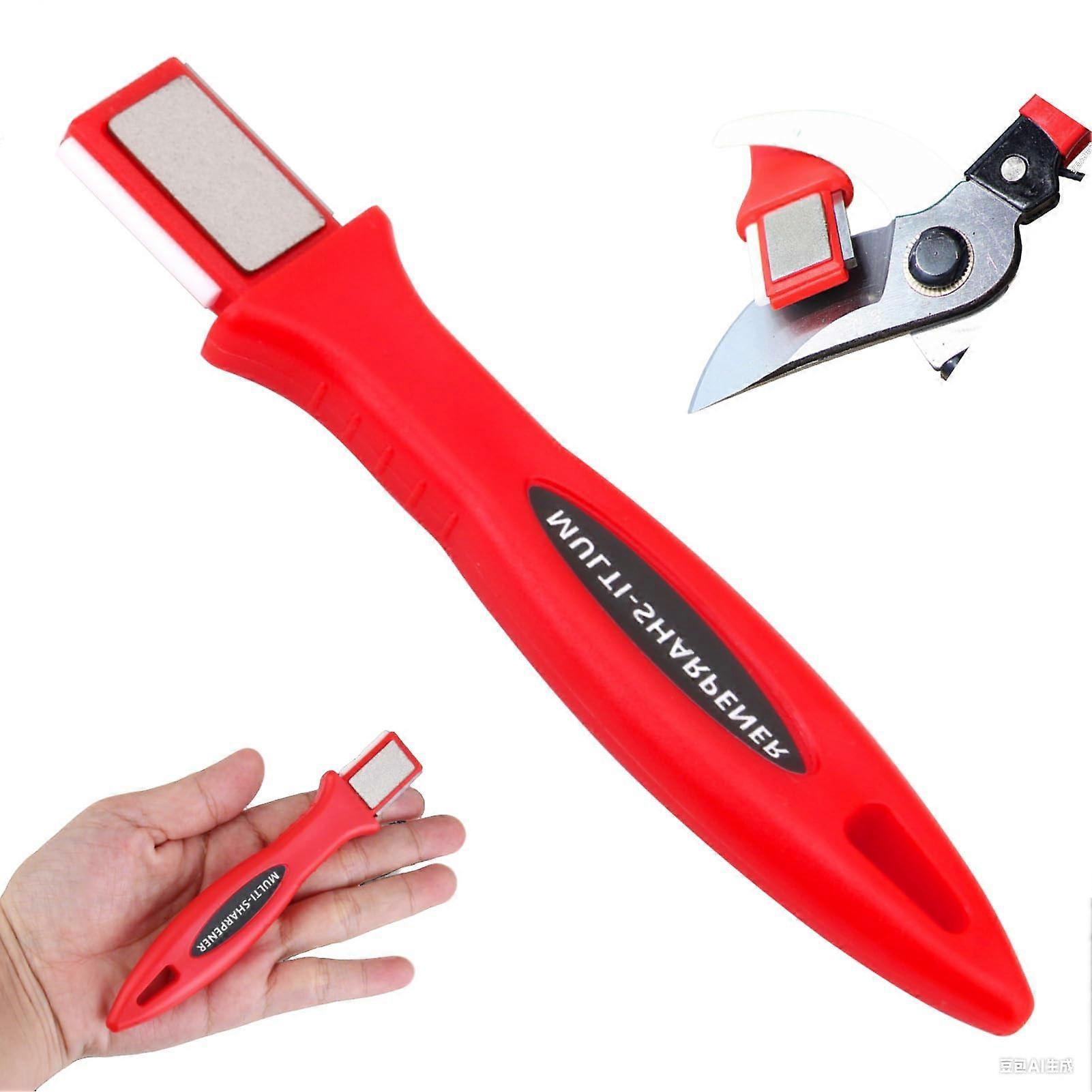 Tungsten Carbide Garden Tool Sharpener with Adjustable Angle for Pruners Axes Knives and Scissors