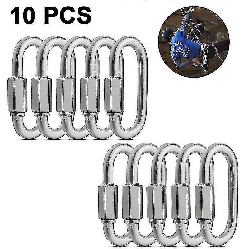 Mosquetón de acero inoxidable con cierre ovalado y eslabón rápido roscado Luxora