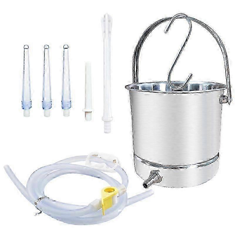 2L Health Stainless Steel Enema Bucket Suitable for Colon Cleansing Reusable Constipation Cleaning Edition 1129