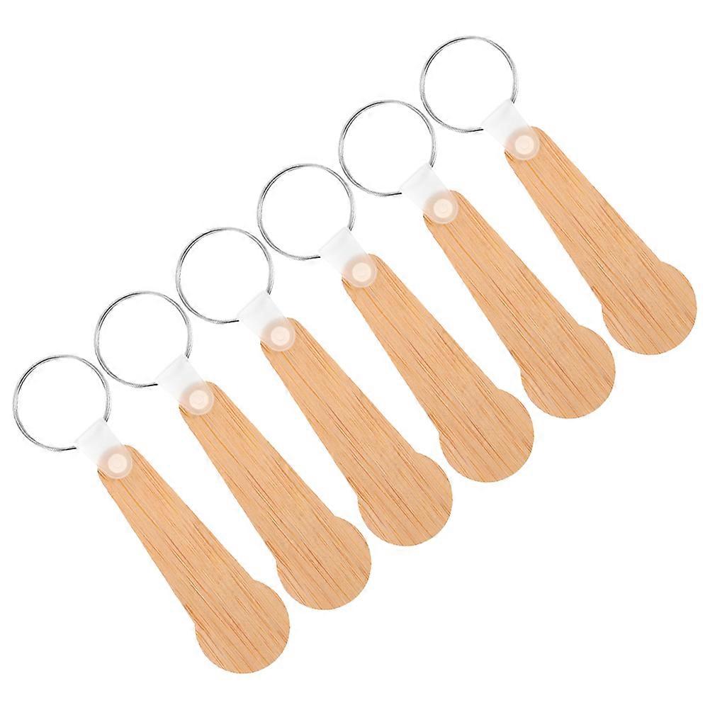 Bamboo Cart Token Keychain for Shopping Use 6Pcs Eco-Friendly Lightweight Holder