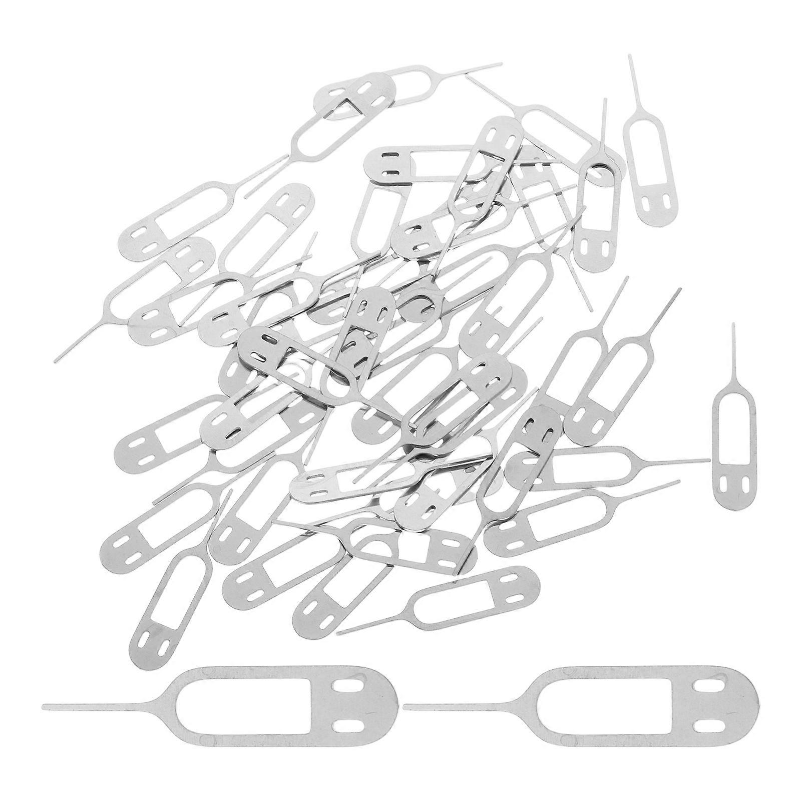 Stainless Steel Sim Card Removal Tool for Ejecting Sim Card 50Pcs Silver