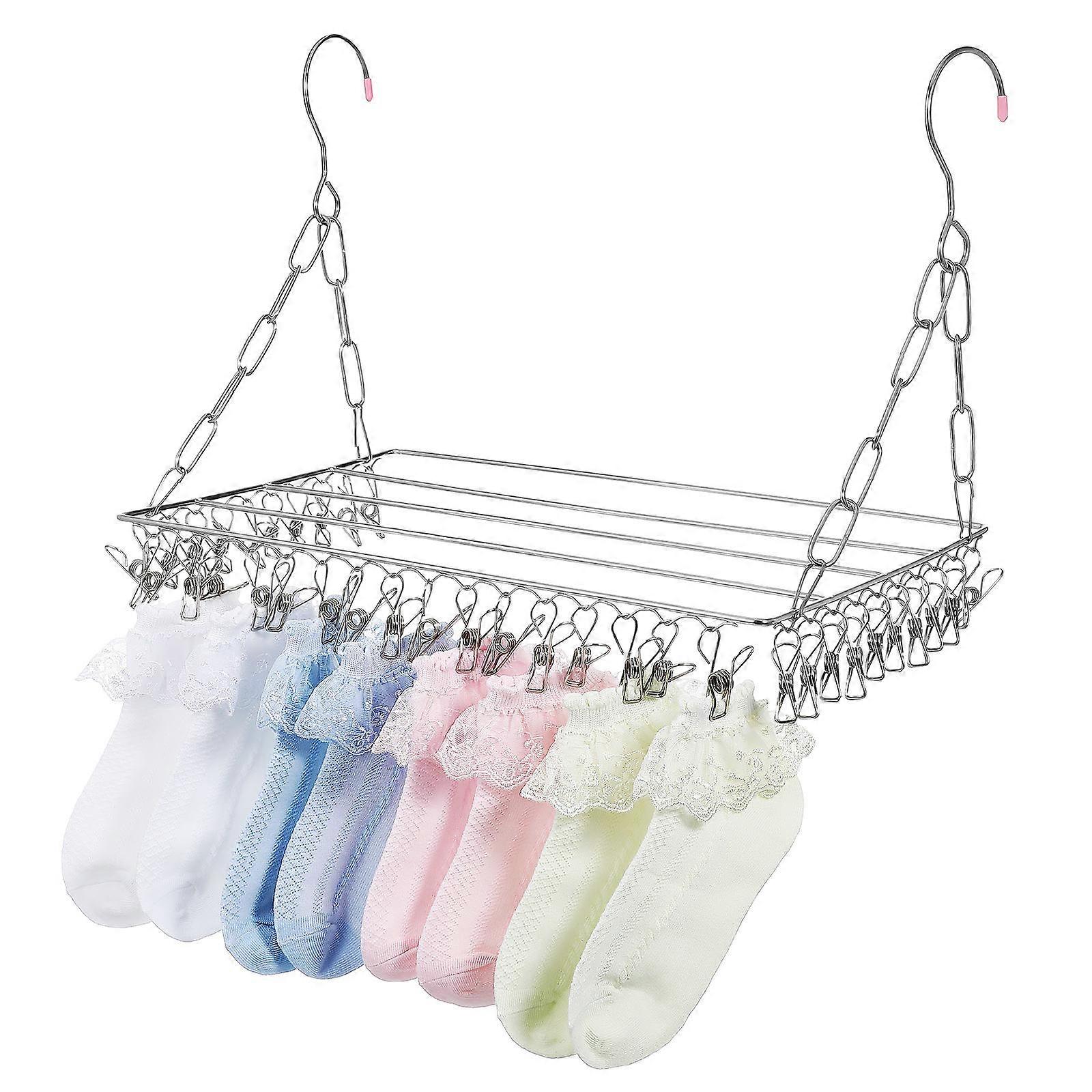 Sock Drying Rack with Stainless Steel Clips for Hanging Laundry 36 Clips