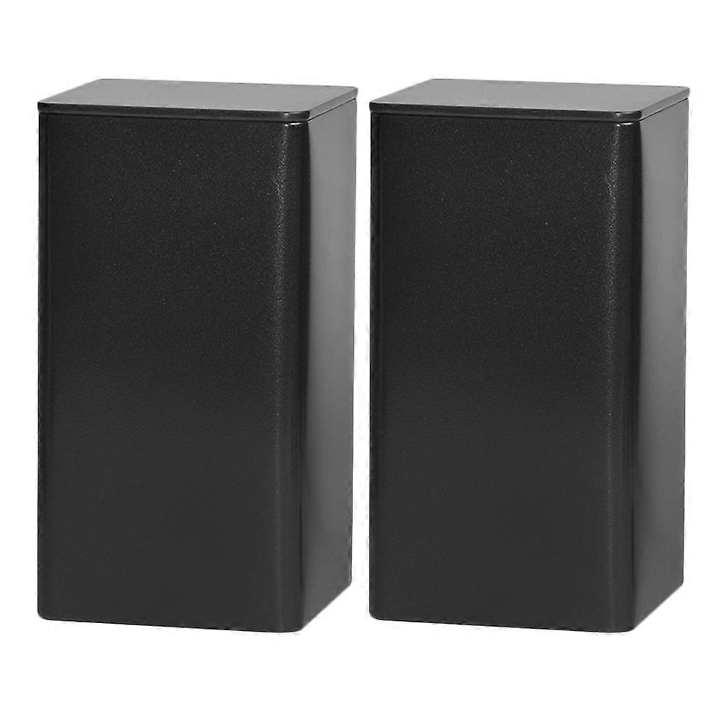 Tea Tin Canister for Storage 2Pcs Small Square Tin Containers