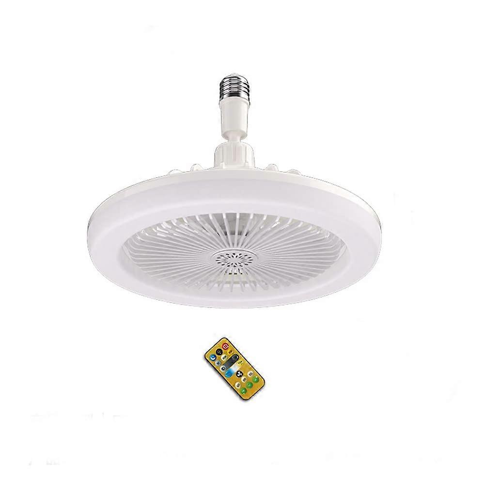 Ceiling Fan with Remote Control and Light 30W LED Lamp White E27 Converter Base Smart Silent