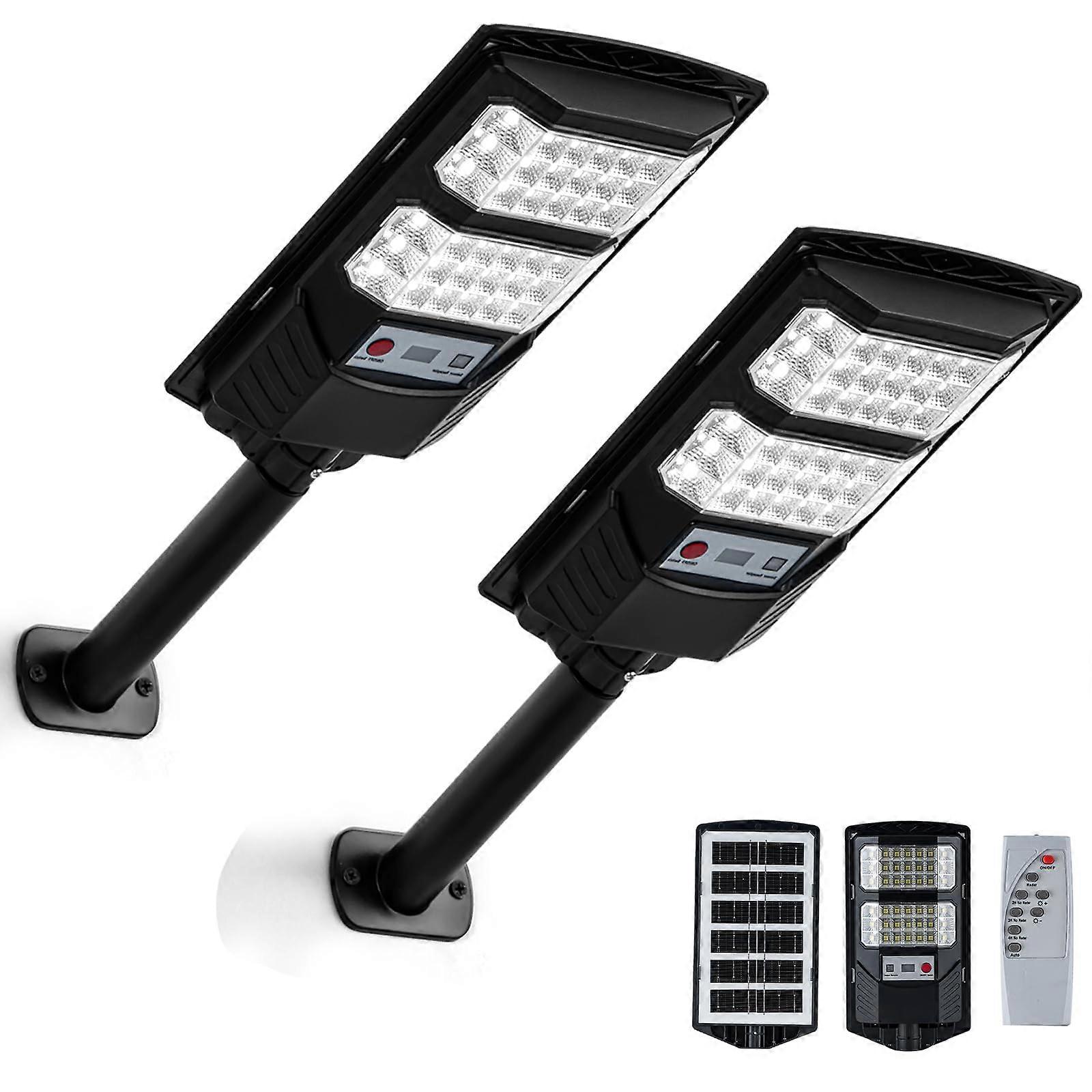 Solar Lights Outdoor with Radar Motion Sensor, Brighter 5054 LED Security Flood Lights, 2 Pack