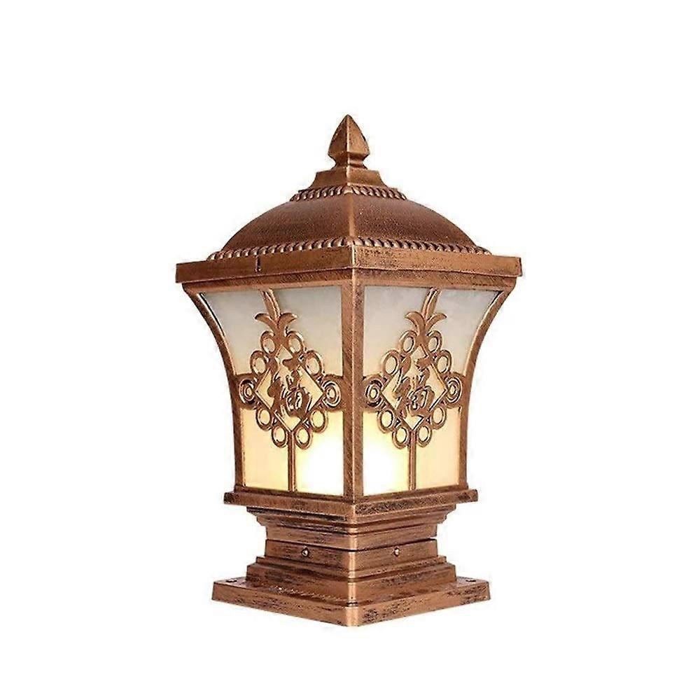Outdoor Post Lantern IP65 Waterproof Vintage Copper Gate Pillar Lamp E27 Patio Pathway Lighting