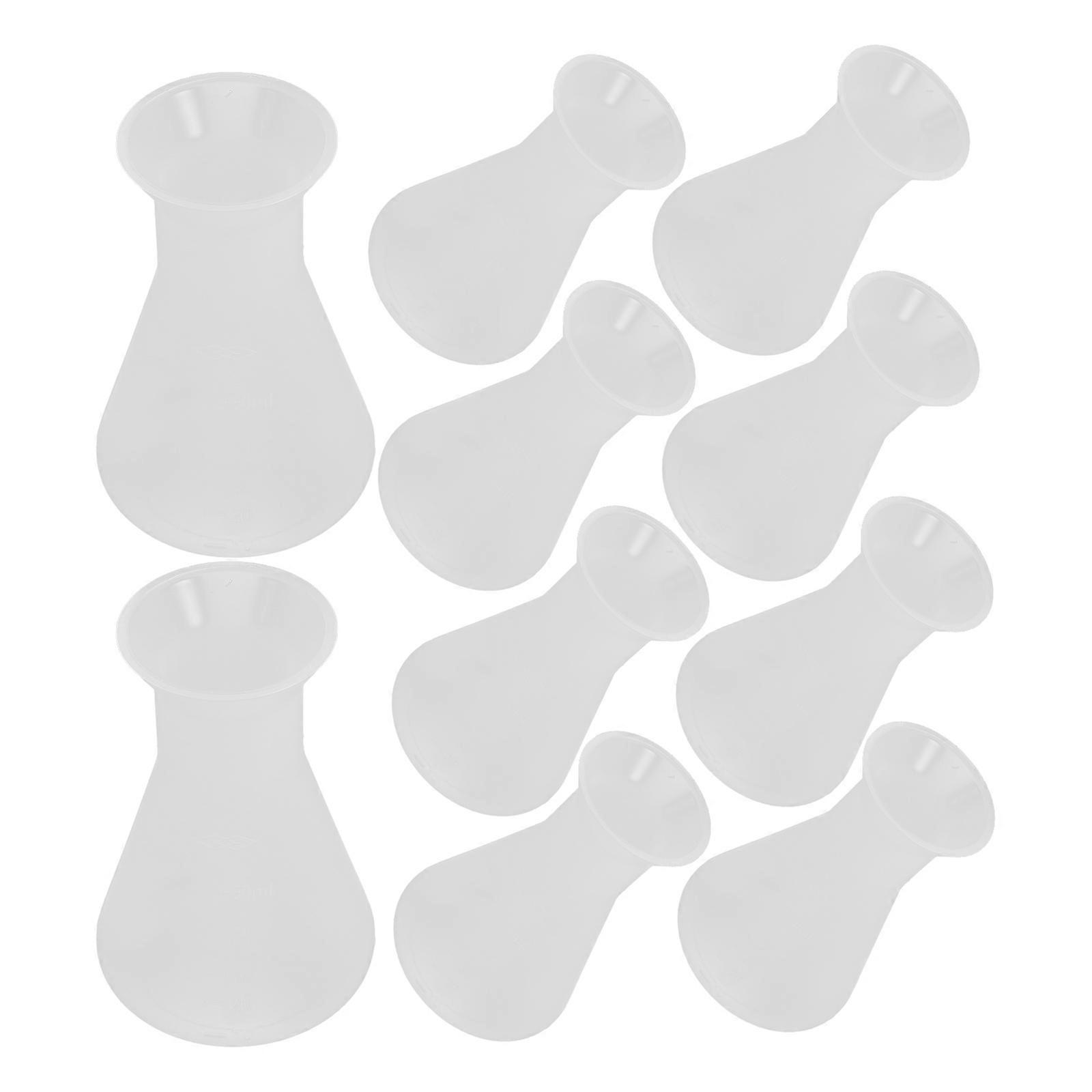 Laboratory Supply Plastic Flask Conical Flask for Experiment 10Pcs