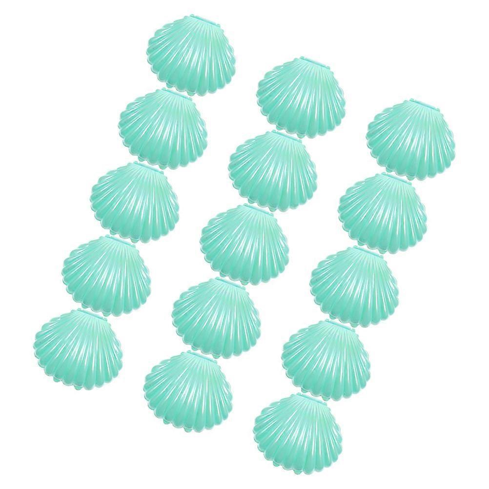 Green Seashell Candy Box for Storage 15Pcs Plastic Container