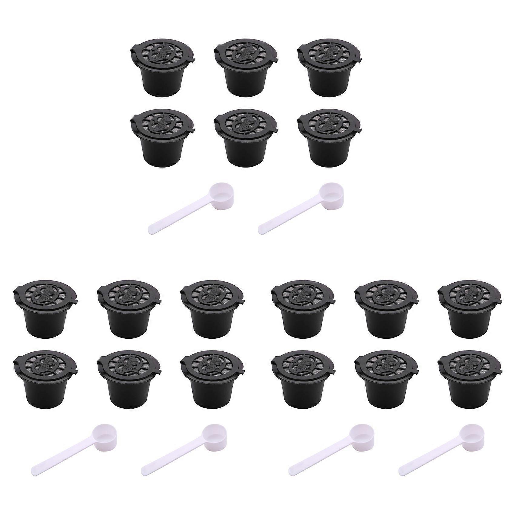 18 Pcs Refillable Reusable Espresso Capsule for Nespresso Coffee Machine Reusable Capsule Refill Empty Capsule