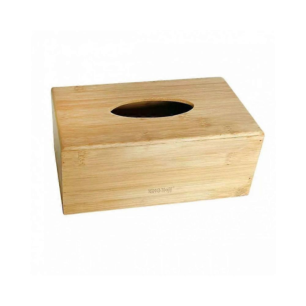 Kinghoff bamboo tissue container 35494