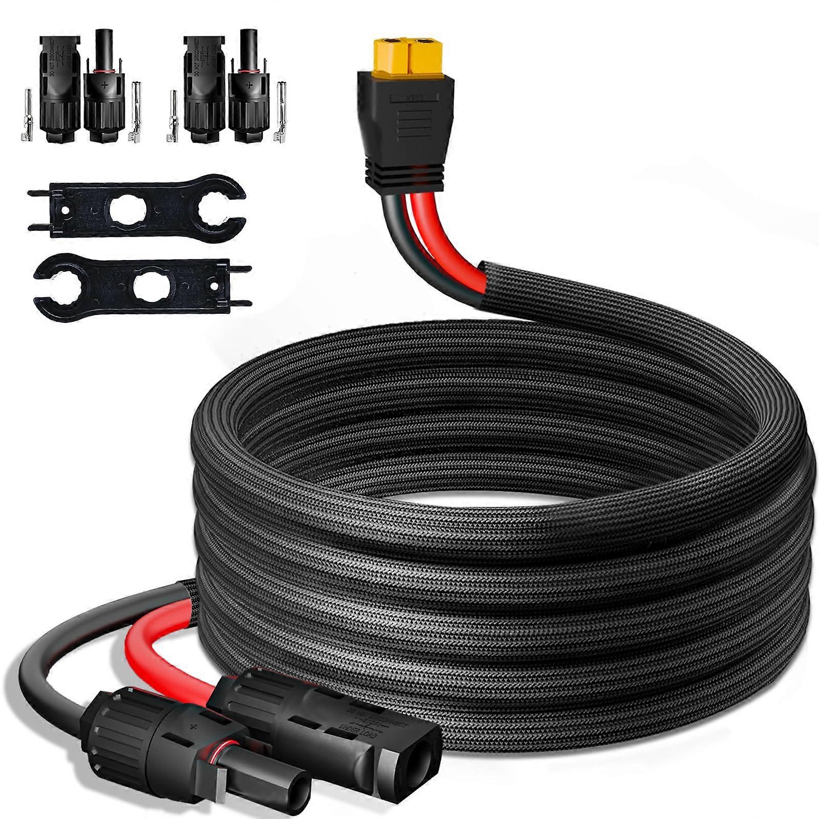 Solar Panel Extension Cable 10FT 12AWG IP67 Waterproof with XT60 Connector for RV and Power Station