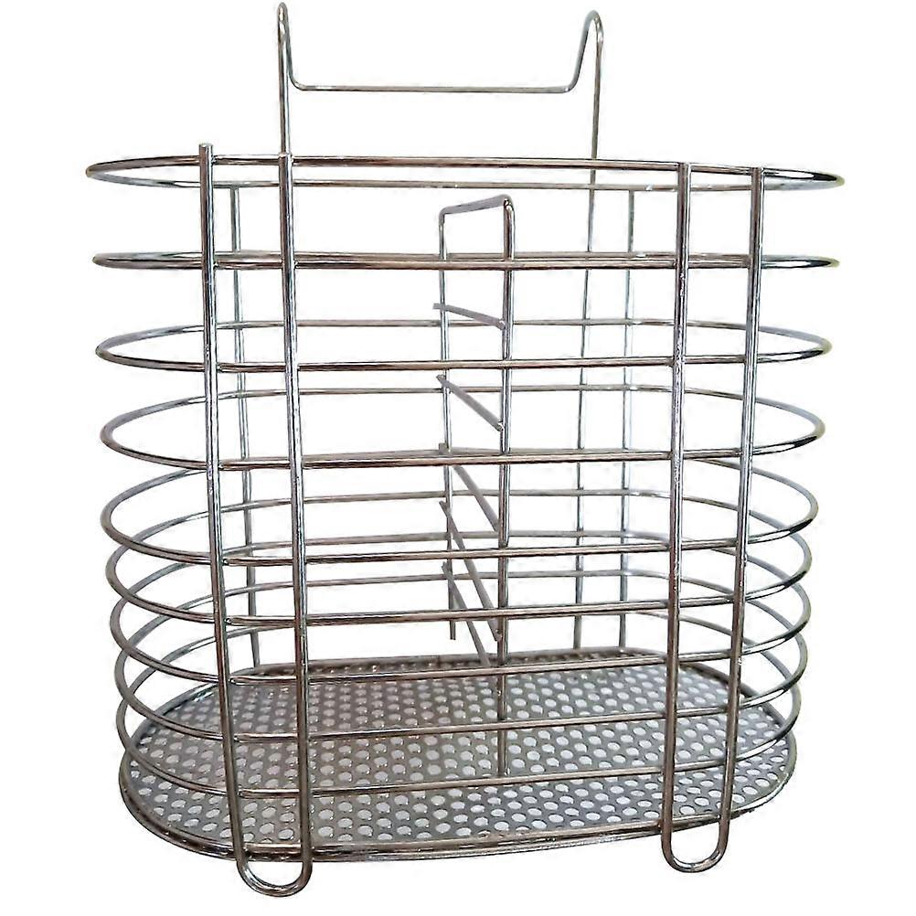 Kitchen Silver Stainless Steel Chopsticks Holder Hanging Rack 2Pcs