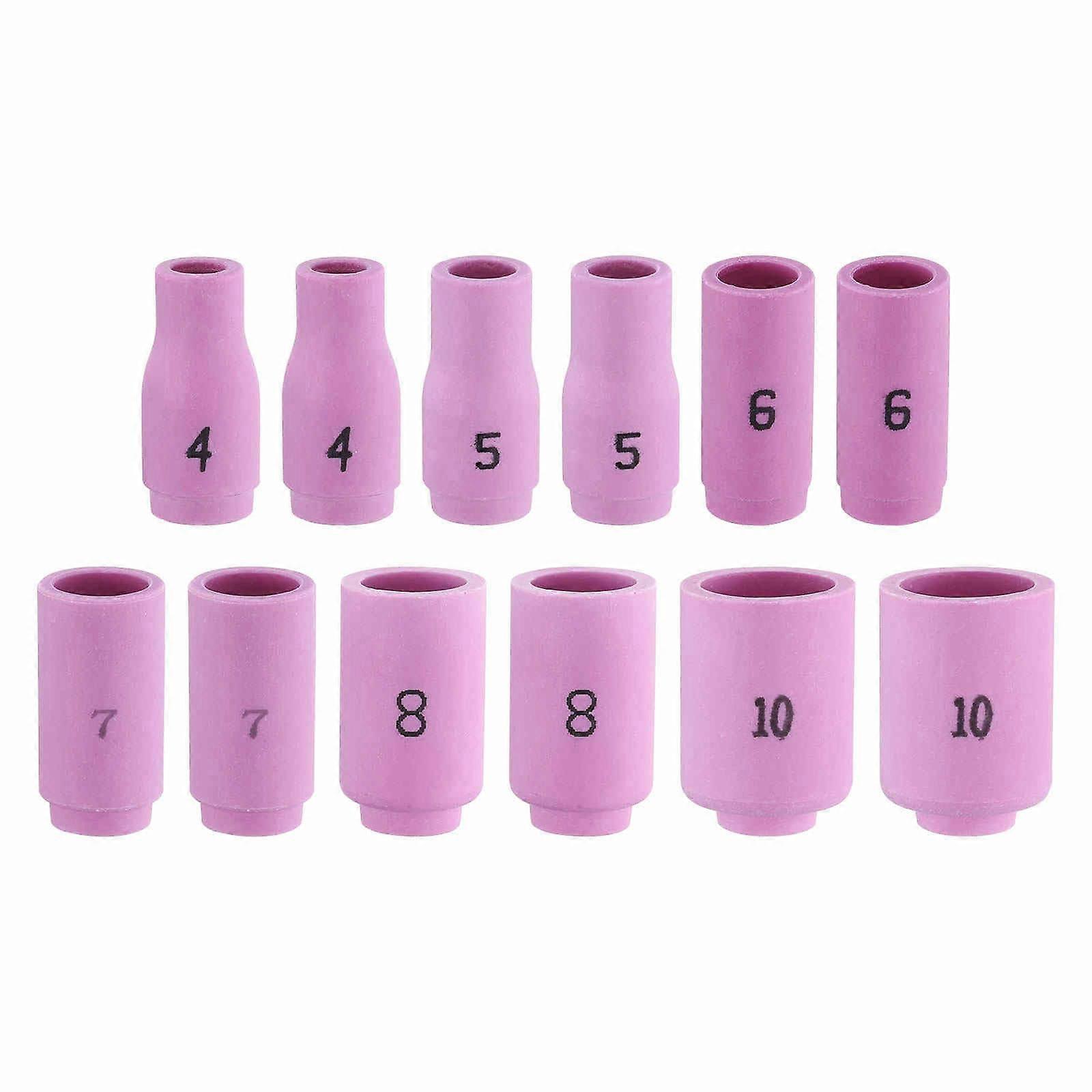 12pcs TIG Welding Torch Ceramic Shield Cup Nozzle Set WP9/20/25 Heat Resistant Slag Reduction