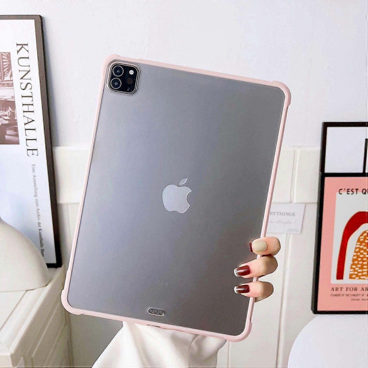 Stylish Case For Ipad Mini6 2021 Pink Edge Frosted Folding Rotating Stand No3381