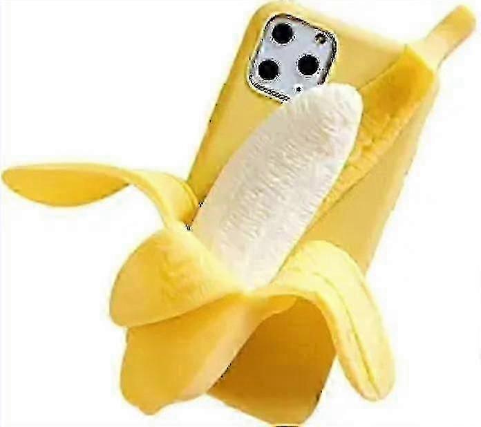 3D Yellow Banana Silicone Phone Case for iPhone