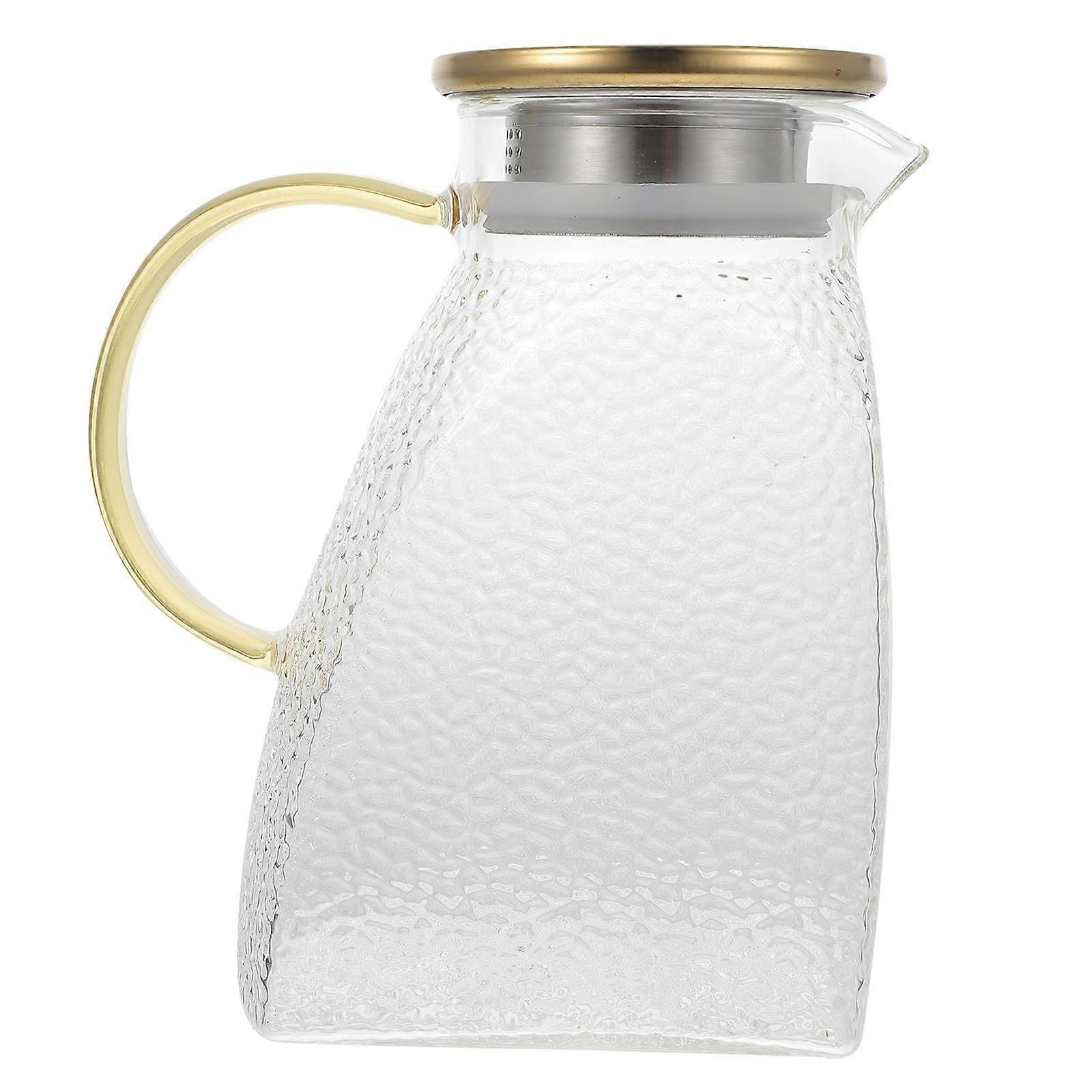Glass Water Kettle Heat Resistant Large Capacity Pitcher with Lid for Hot and Cold Beverages