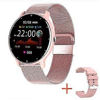 Women's Smartwatch Health Tracking Bluetooth Calls Waterproof Pink Mesh
