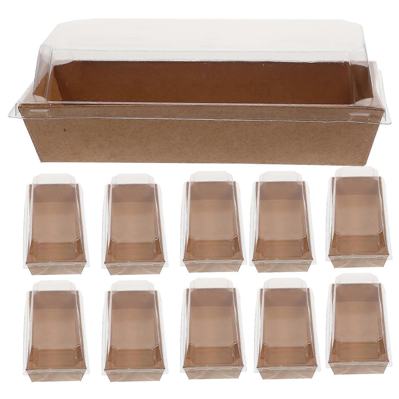 Egg Cake Roll Box for Storage 50Pcs Sandwich Paper Box with Lids
