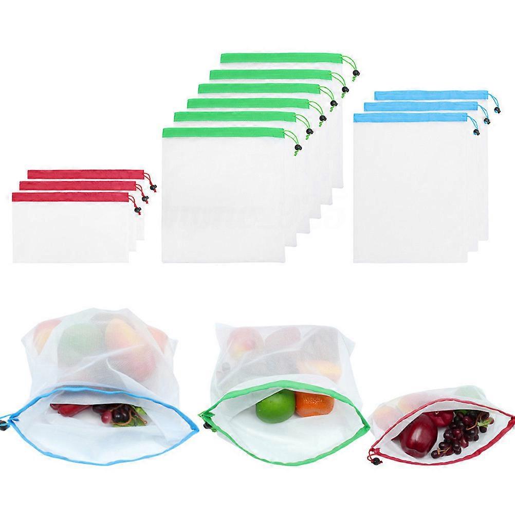 Reusable Mesh Produce Bag Fruit Mesh Bag for Storage 3Pcs with Drawstring