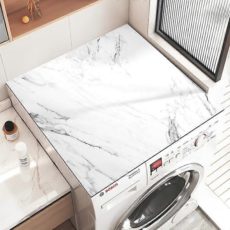 Washer Dryer  Cover 60x60cm Marble Pattern, Waterproof NonSlip DustProof Protector Mat
