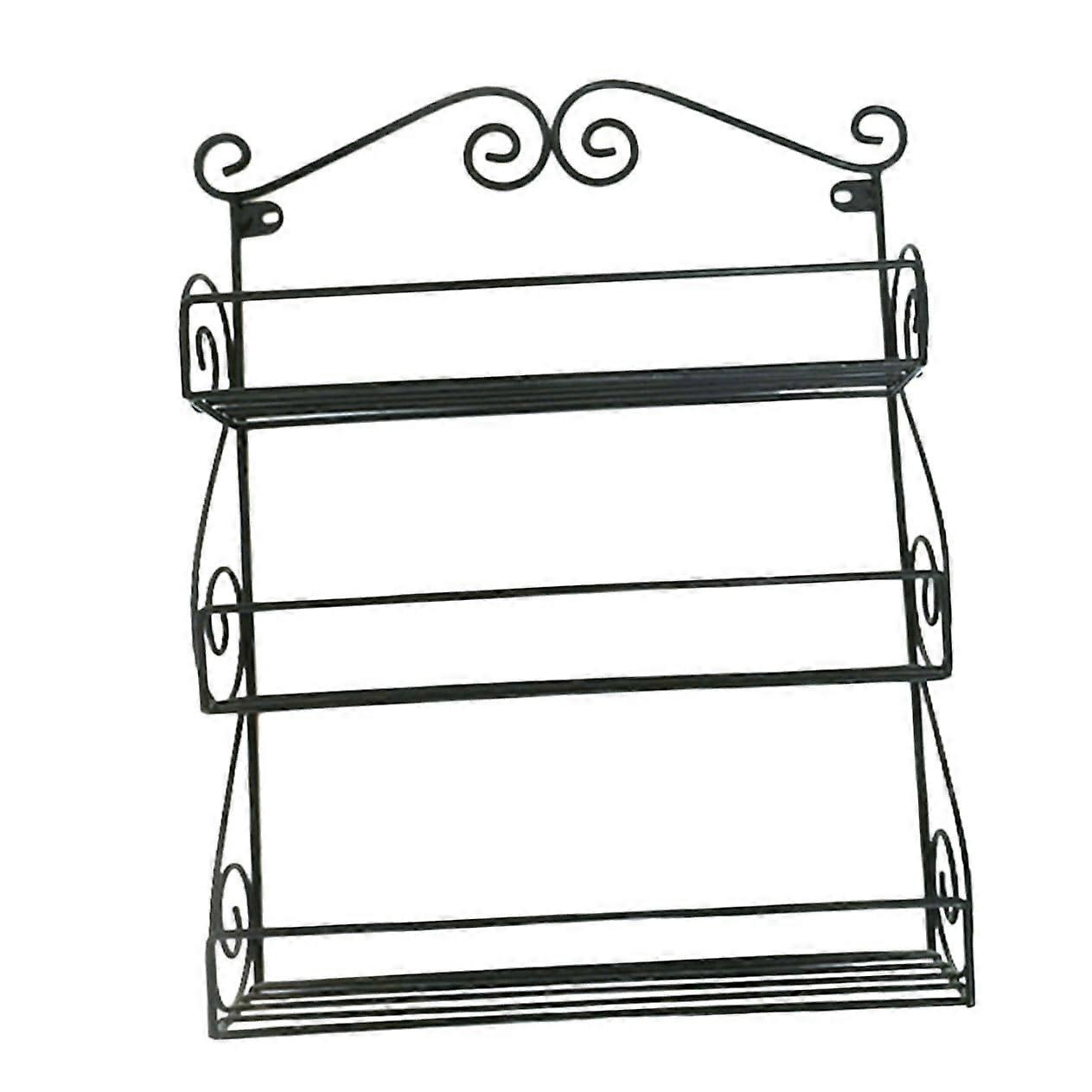 Wall Mounted Storage Rack Three Tier Metal Shelf SpaceSaving Organizer for Kitchen Bathroom Plants