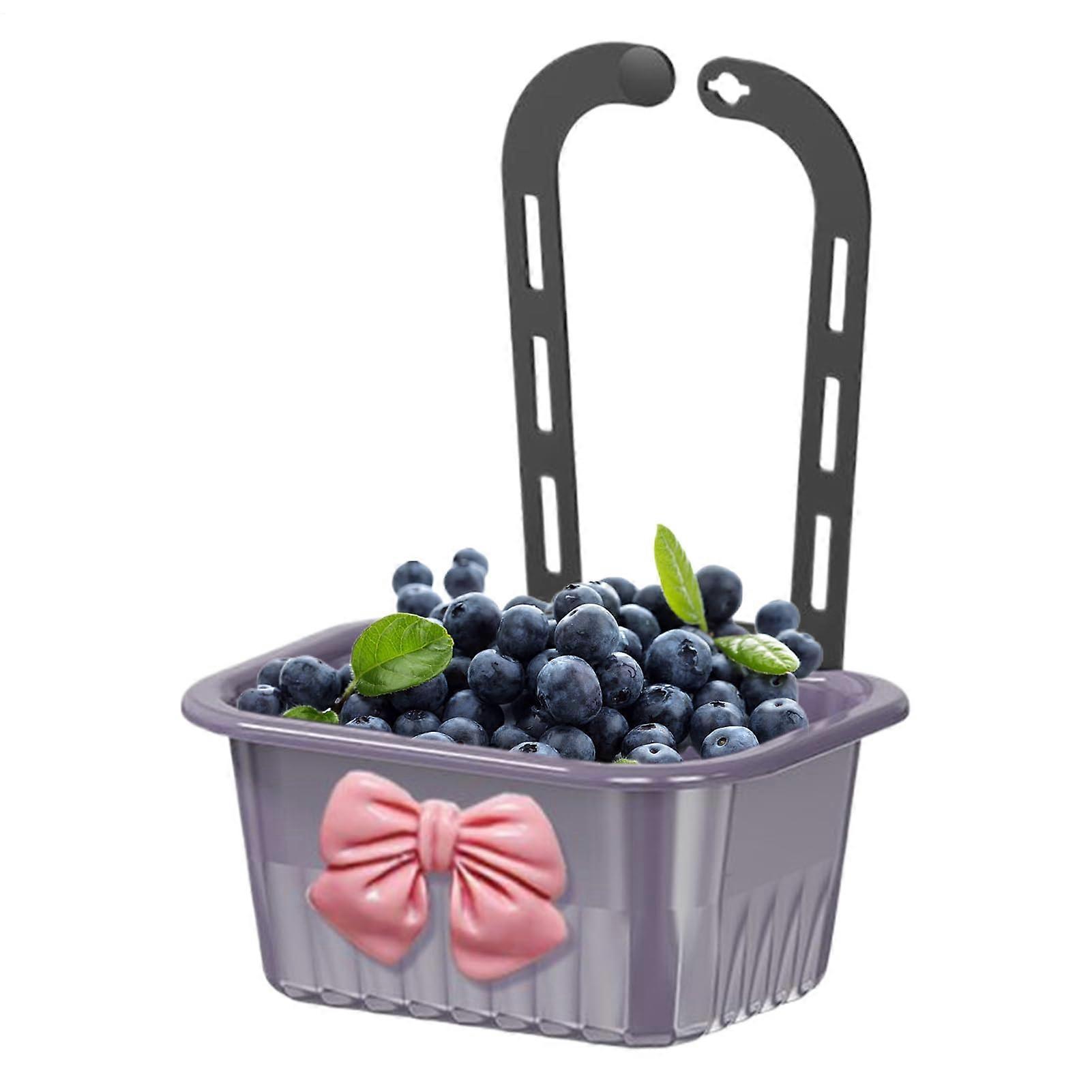 Faucet Mounted Sink Strainer Basket with Rapid Drainage, Space Saving Kitchen Organizer Purple