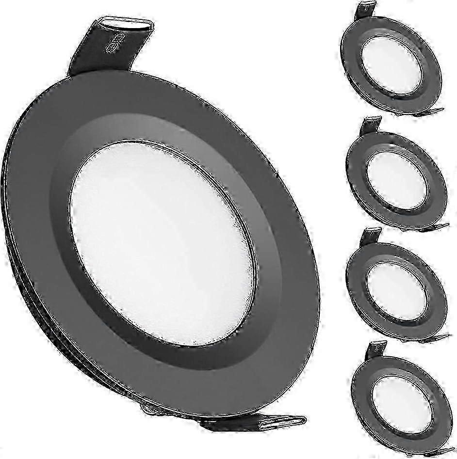 LED recessed light for caravan 12V 3200K ceiling spotlight black 26s