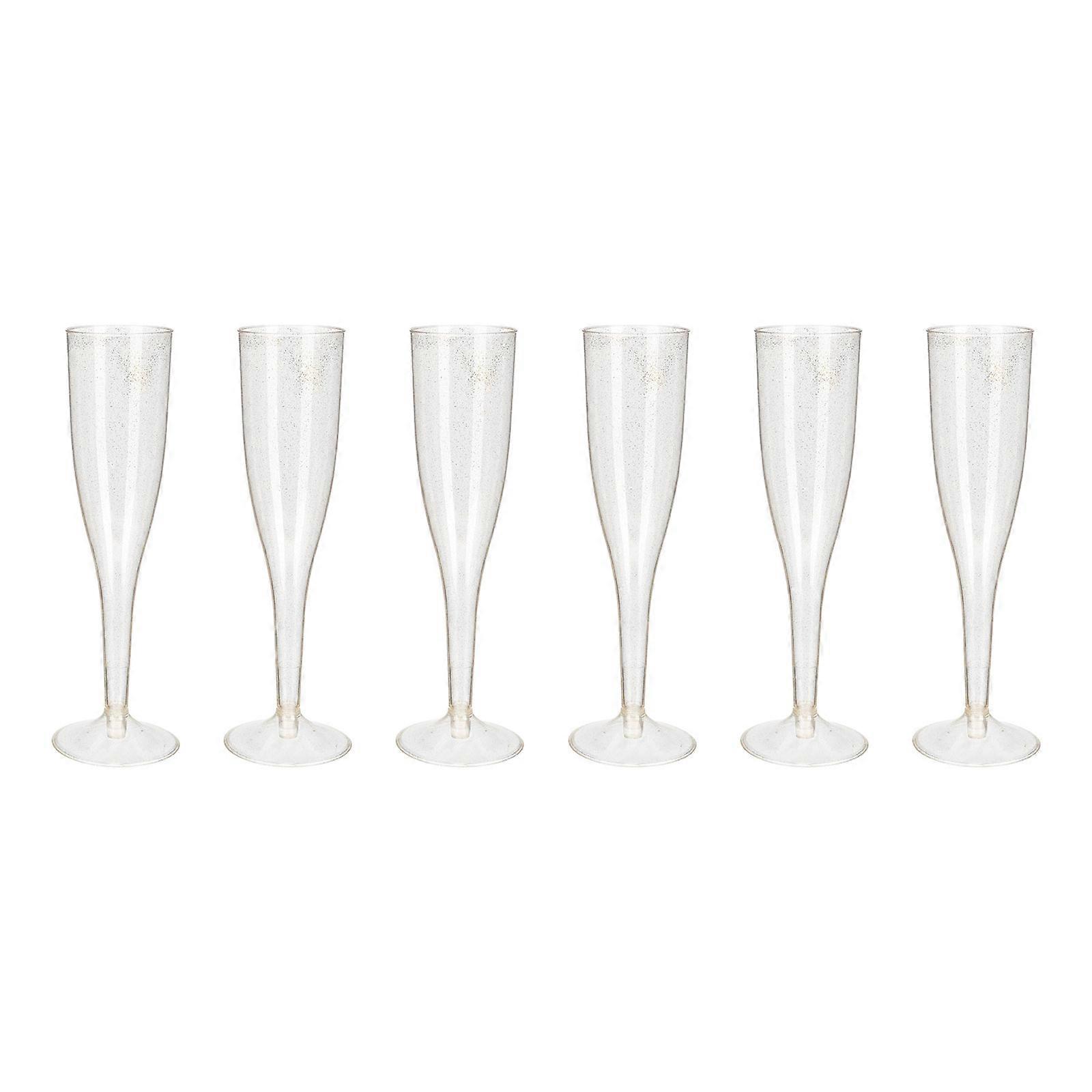Flutes Footed Glass for Storage 6Pcs