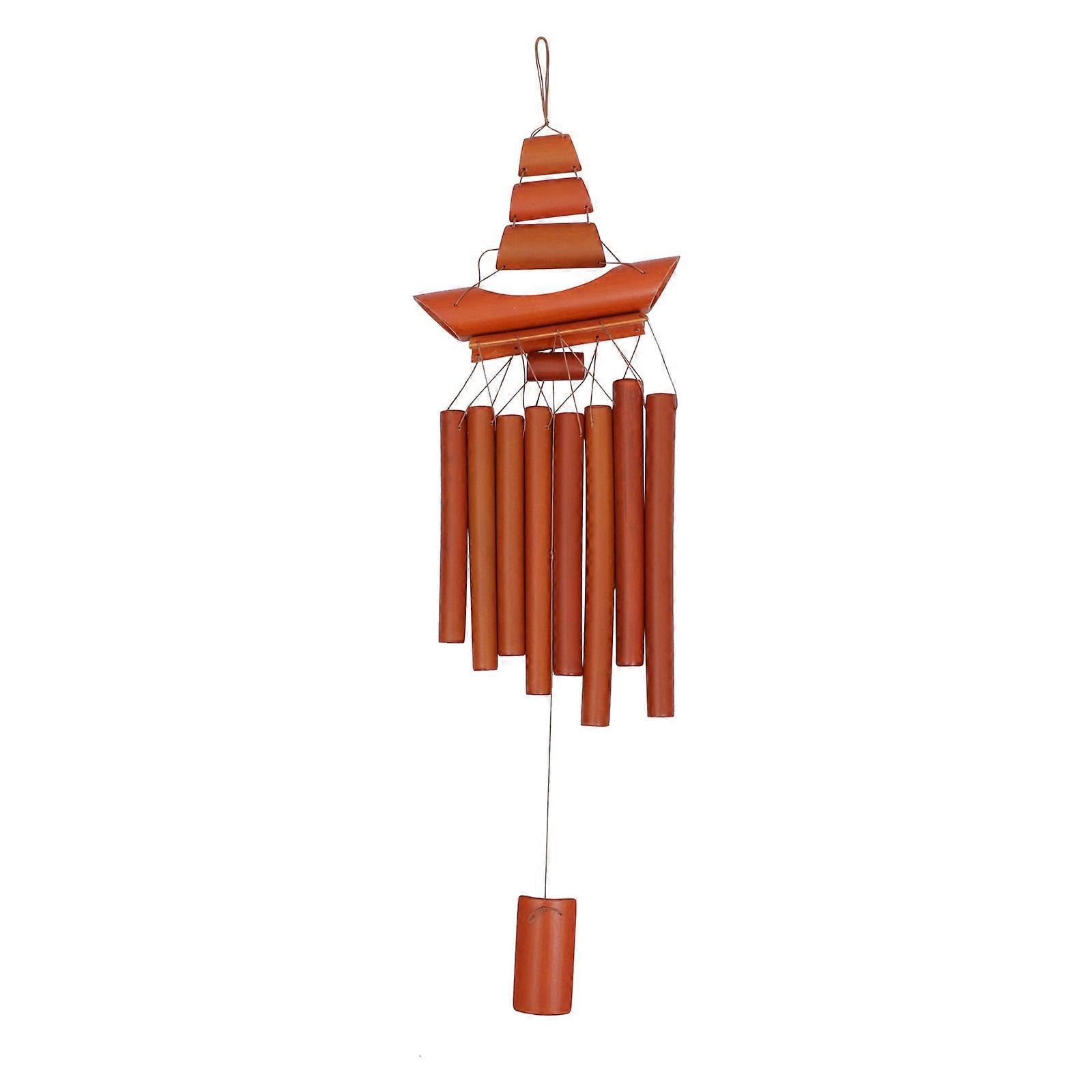 3Pcs Brown Bamboo Wind Chime for Hanging Decor Garden Creative Bells