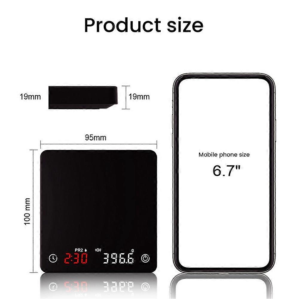 Mini Smart Kitchen Scale Weighing Precision Digital Coffee Scale Espresso with Timer