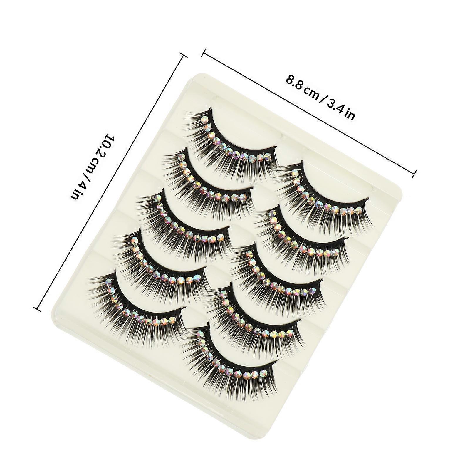 False Eyelashes Thick Exaggerated Performance with 5Pairs for Decor Use