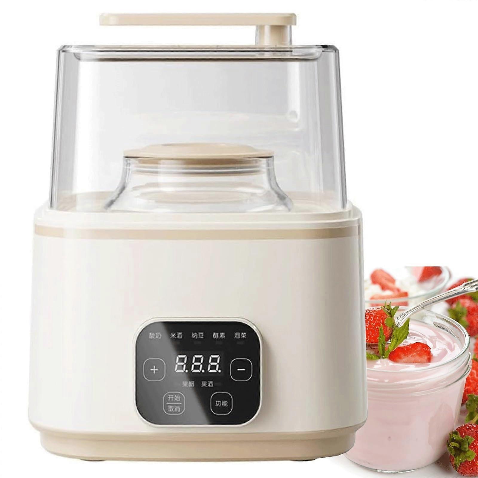Digital Yogurt Maker with LCD Touch Control, 1L and 2L Dual Glass Jars, Multiple Temperature Presets