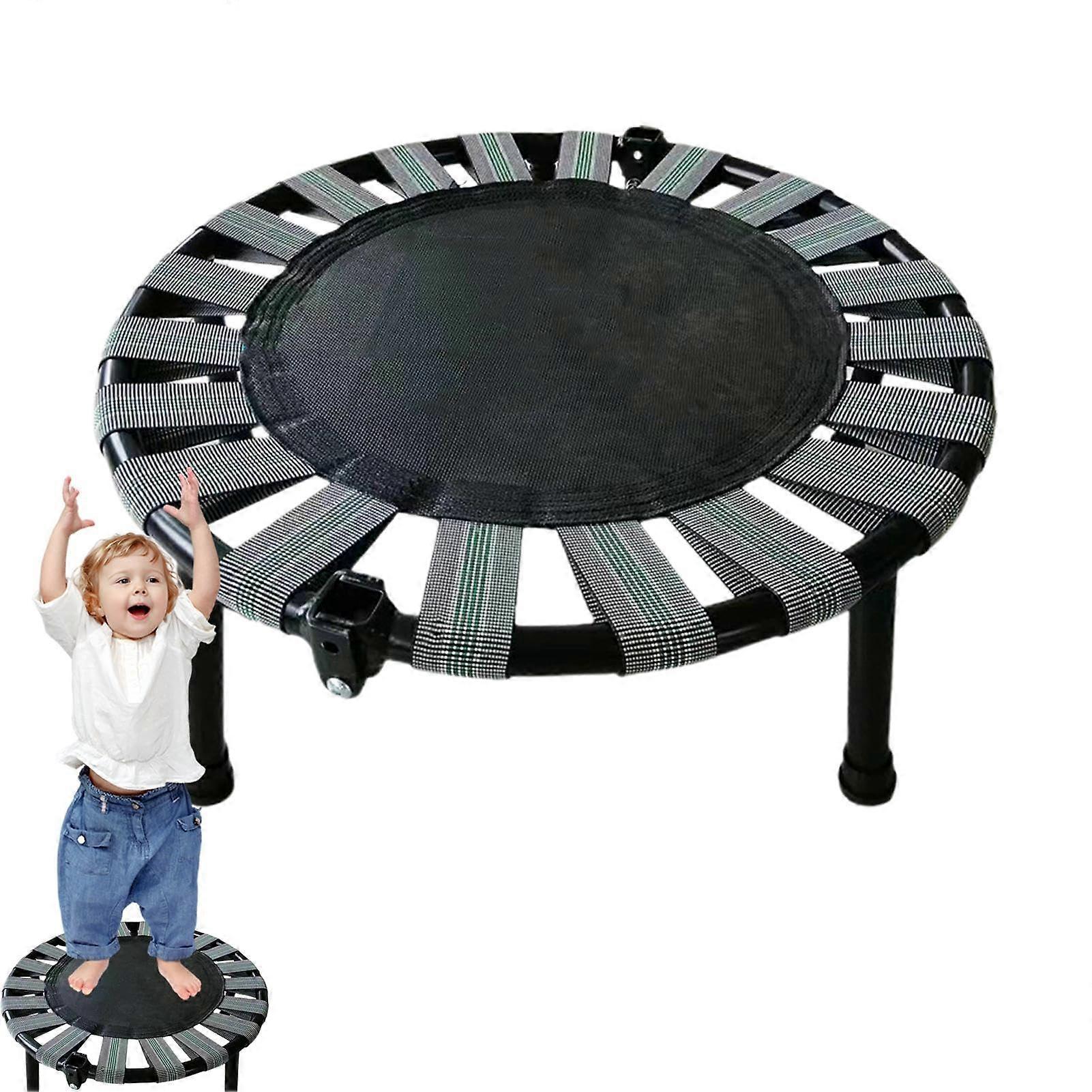 Fitness Trampoline with  Load 165 lbs, Foldable Quiet Mini Trampoline for Indoor Exercise