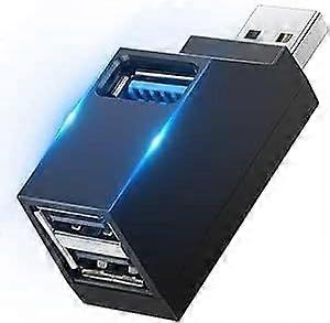 Mini USB Hub with 3 Ports USB 3.0 and USB 2.0 Adapter Speed for PC Mac Keyboard Mouse Printer Black